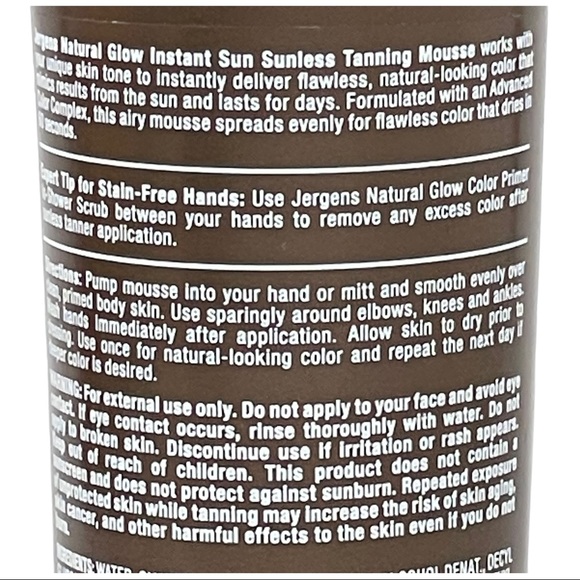 3 Pack Jergens Natural Glow Deep Bronze Instant Sun Sunless Tanning Mousse 6 oz - Picture 5 of 6